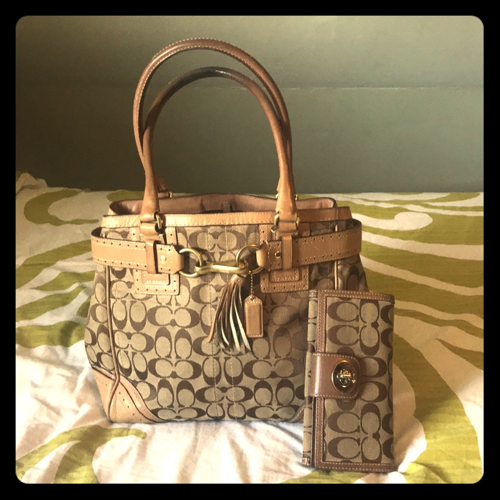 Authentic Coach bag and matching wallet
